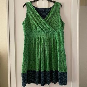 GUC Green and Navy Fit and Flare Dress Sz XL/P 18P